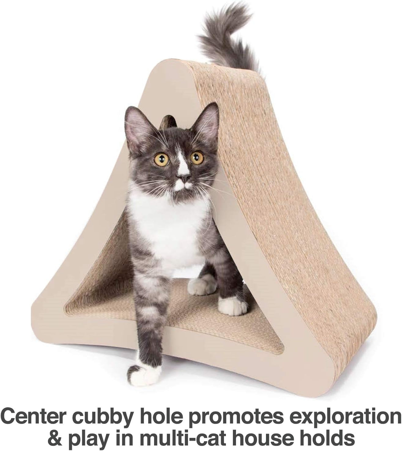 Ultimate 3-Sided Vertical Cat Scratching Post & Lounge - 6 Usable Sides, Eco-Friendly Cardboard, Perfect for Play & Perching!